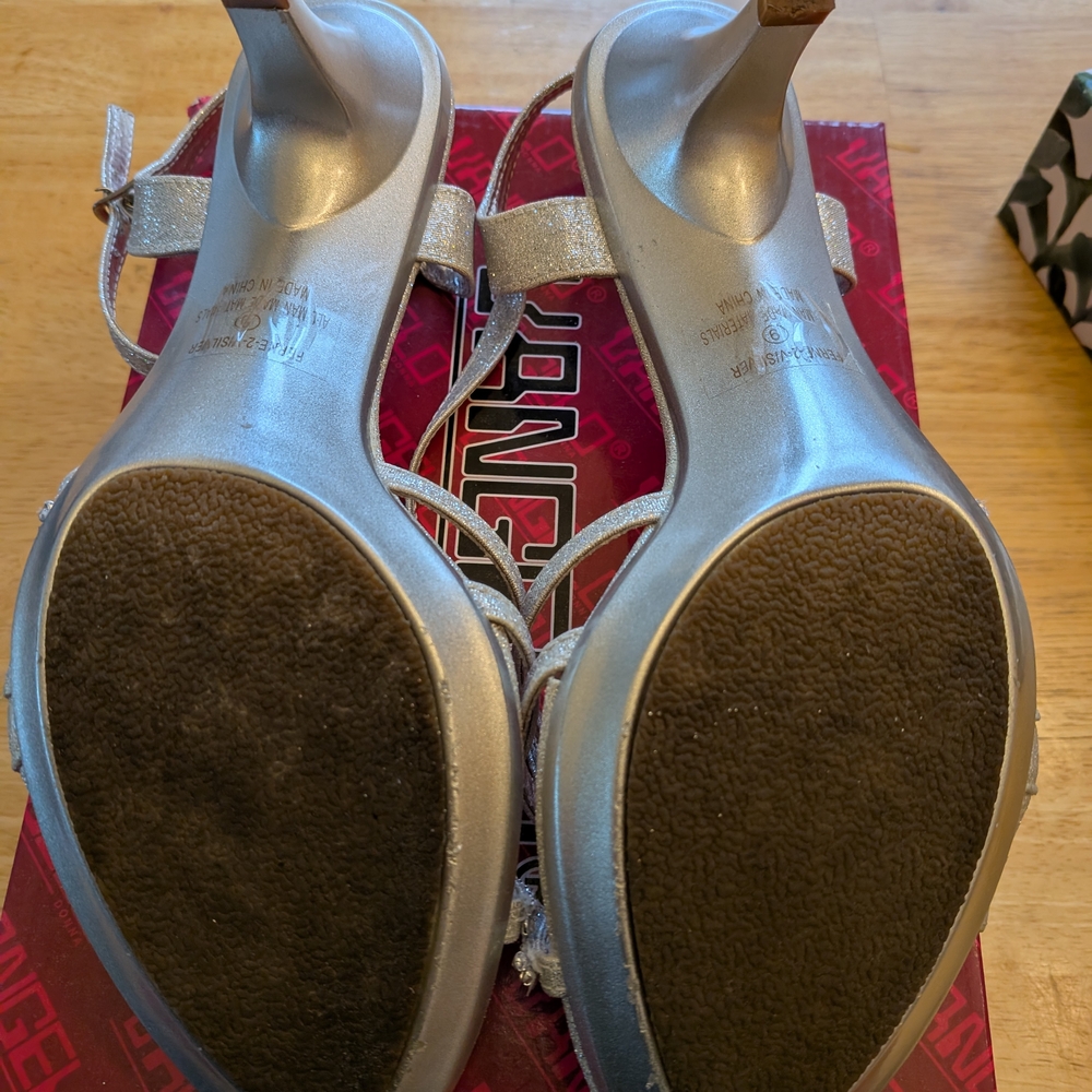 Vangelo Rhinestone Silver Strappy Heels - Picture 3 of 4